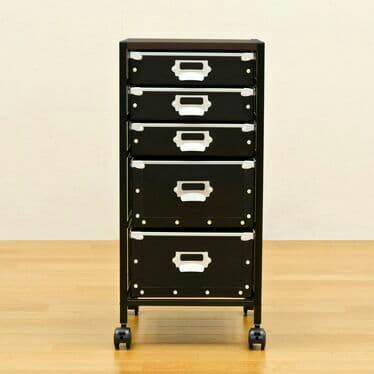 Popan　収納チェスト　5段　BK/BR/RD/WH