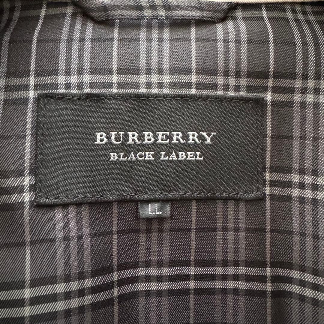 【バーバリーブラックレーベル】トレンチコート　ショート丈 ダブル　ベージュ　LL