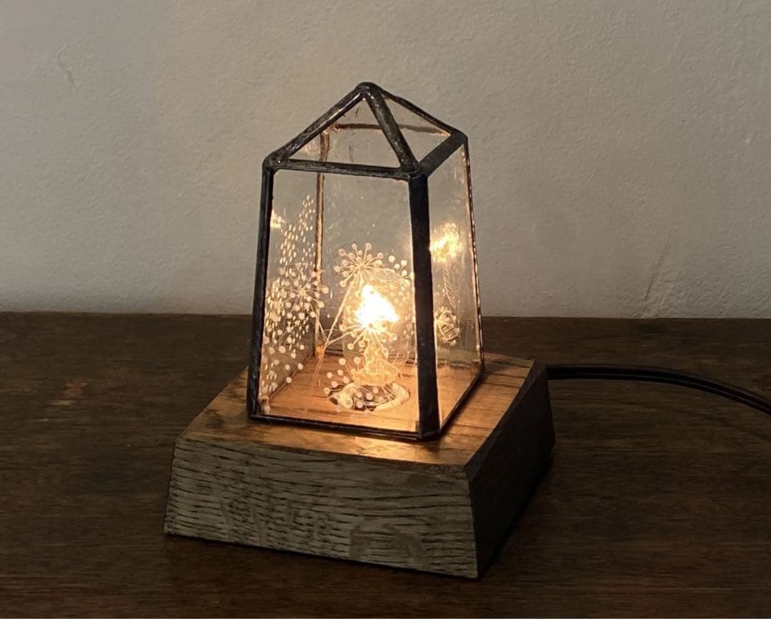 雪ガラス【うどのつぼみ】フロアライト 長野深雪 灯り