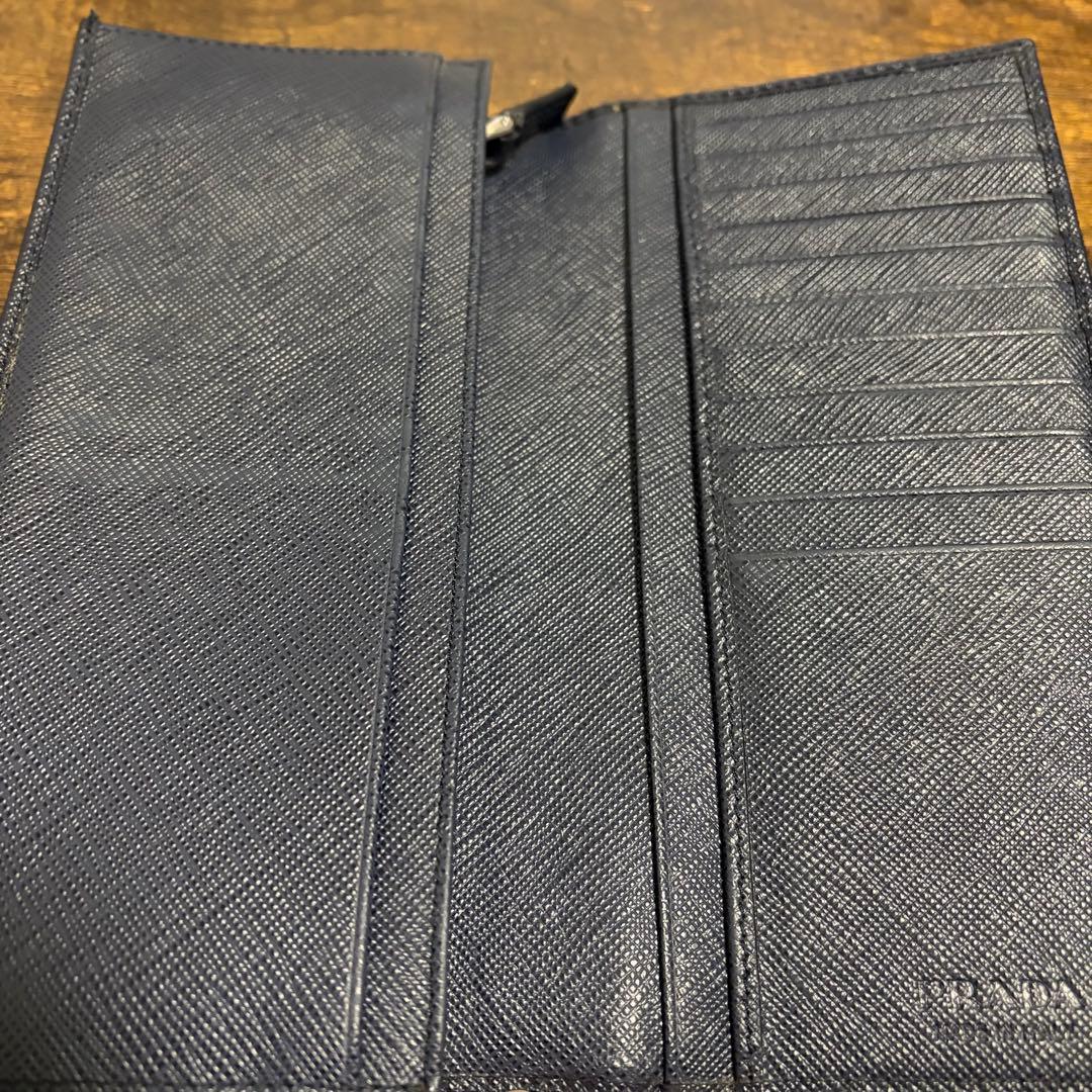 pino様【箱付】PRADA 長財布 ネイビー サフィアーノレザー