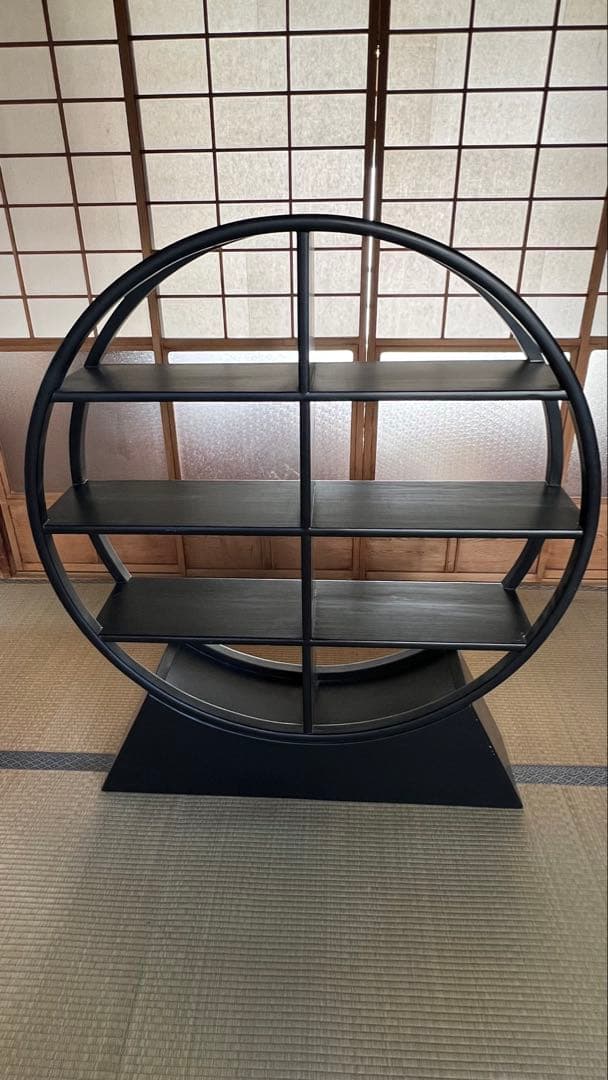 【引き取り可能】大きめ丸型茶壷飾棚インテリア雑貨置物