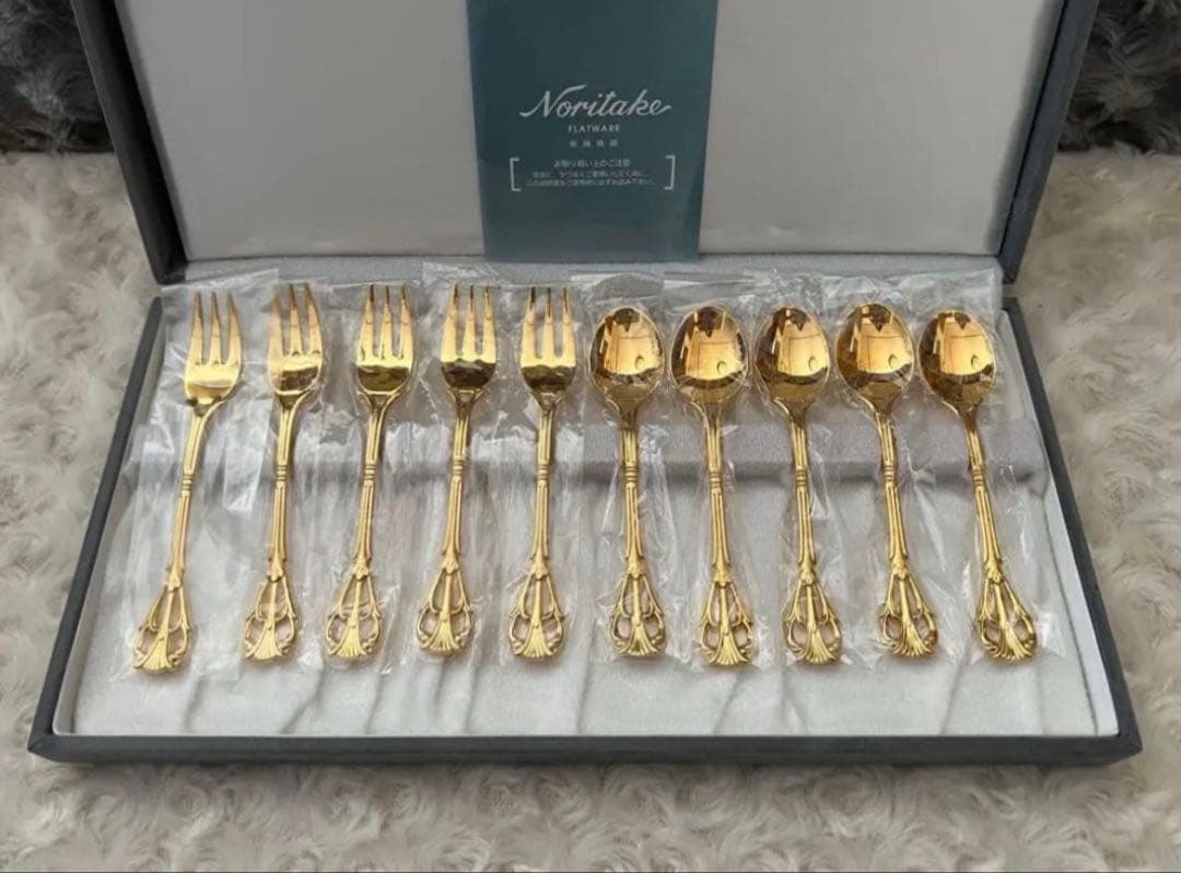 ノリタケ　カトラリーセット　スプーン＆フォークセット〈10本セット〉※ケースなし