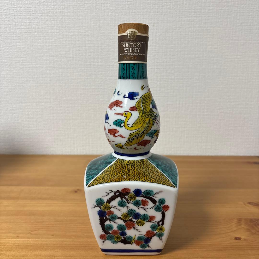 サントリー ウイスキースペシャルボトルコレクション 瓢型瑞鶴草花丸文 九谷焼❷