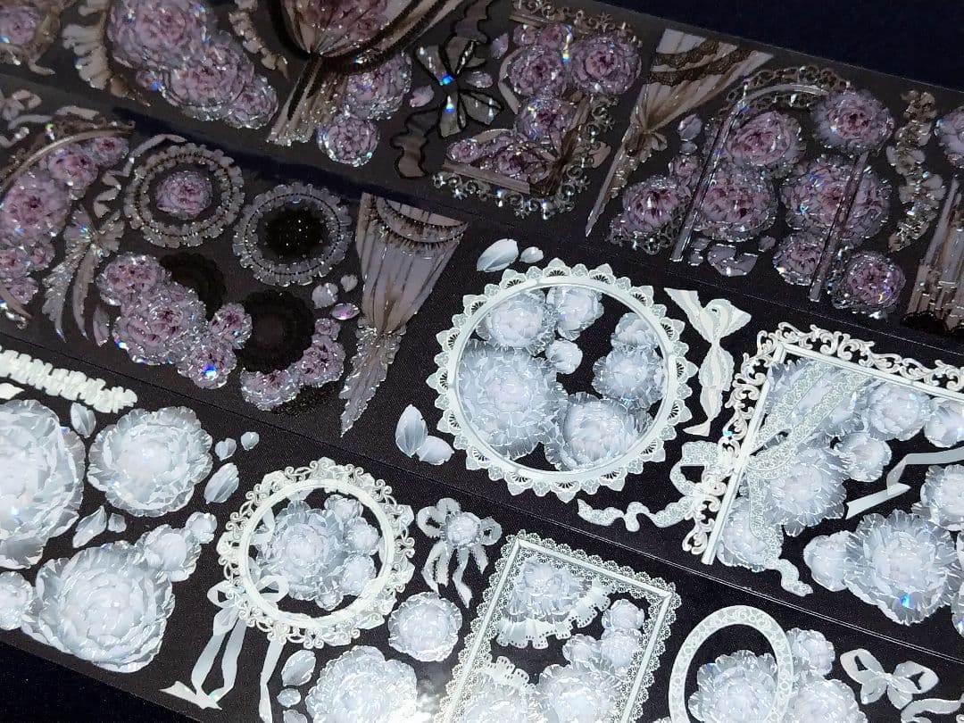 切売 520★ 海外 マスキングテープ マステ PET 装飾 花 3D珠光