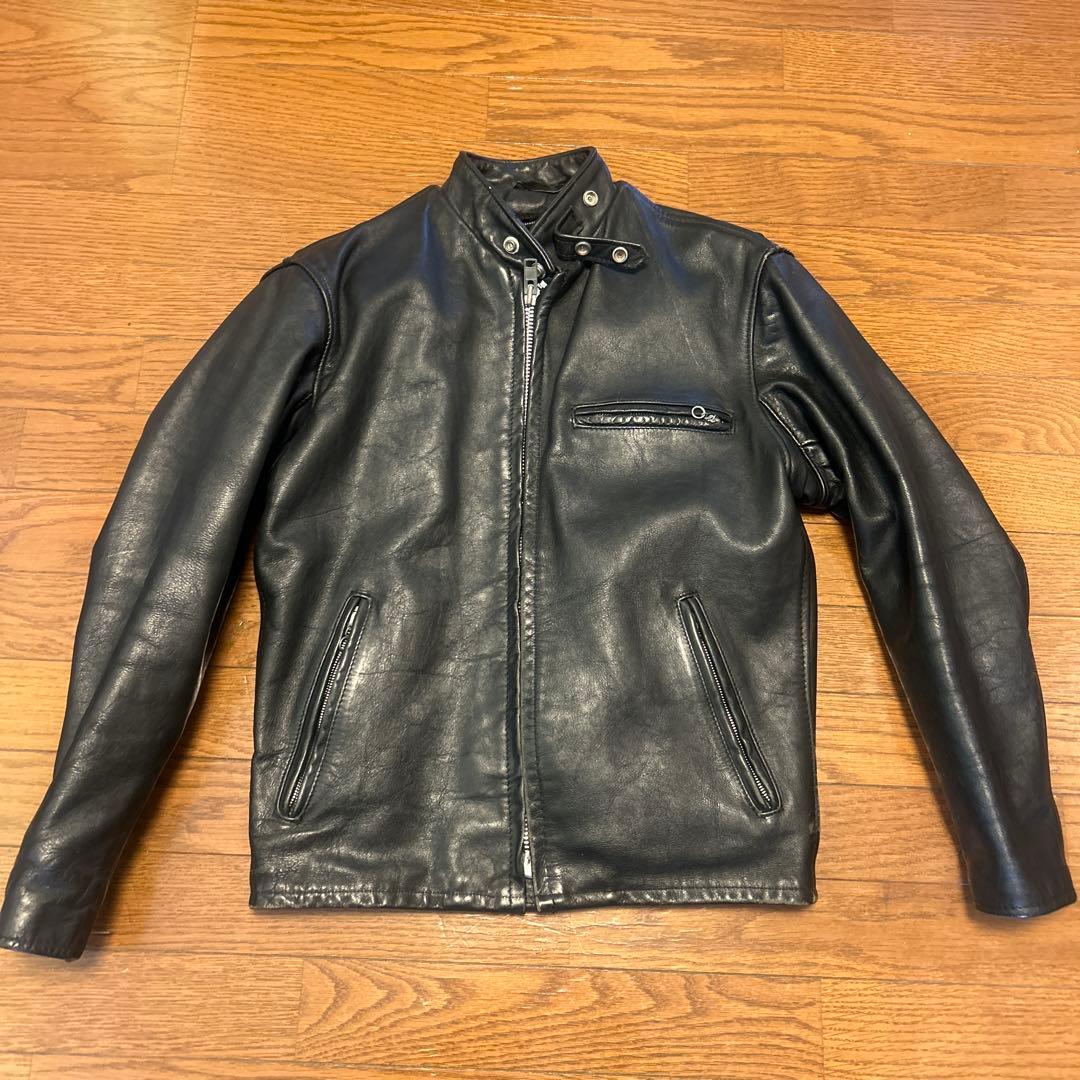 Schott シングルライダースジャケット 革ジャン 38