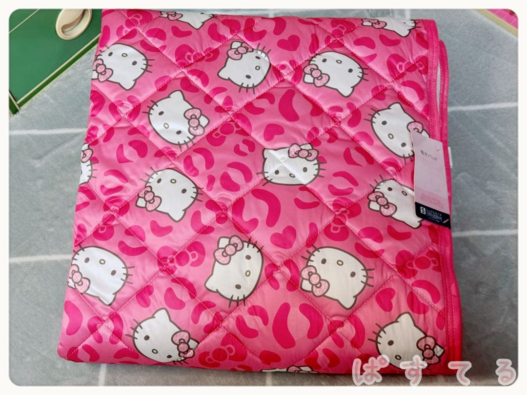 サンリオ　キティ　ヒョウ柄　ピンク　敷きパッド　シングル　敷パッド