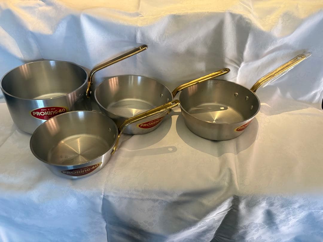 中尾アルミ製作所　プロキング片手鍋　4個セット 　新品未使用（汚れ傷あり）
