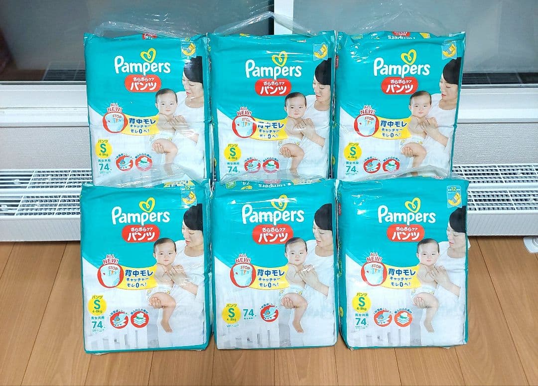 【ちぇりぴち】Pampers 紙おむつ Sサイズ 74枚×６袋