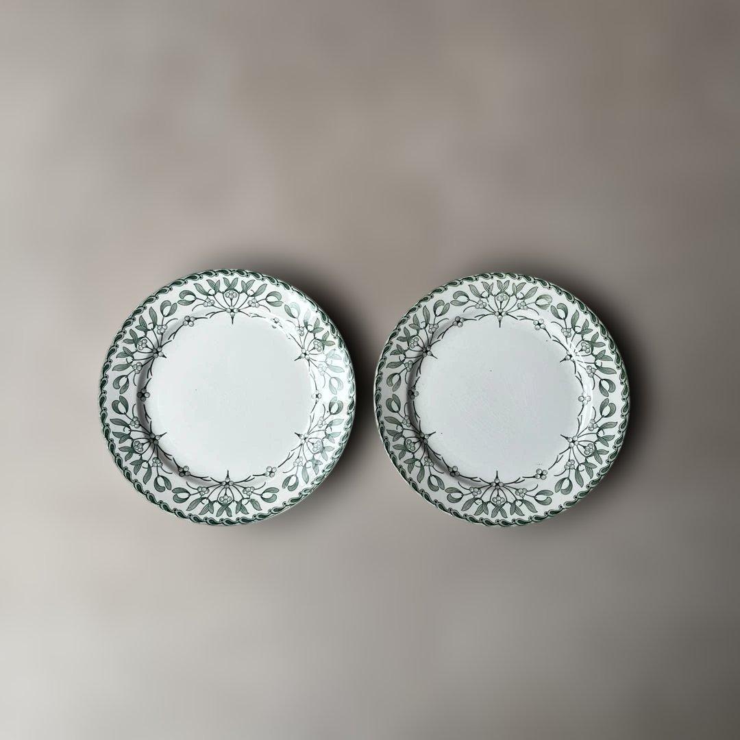 ヤドリギ プレート アンティーク 2枚セット