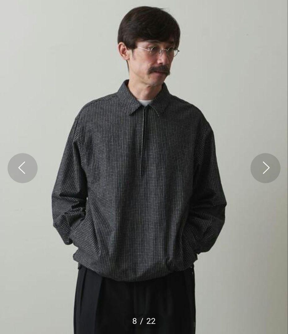 美品★スティーブンアラン　グラフチェック　ジッププルオーバーシャツ　2.2万　M