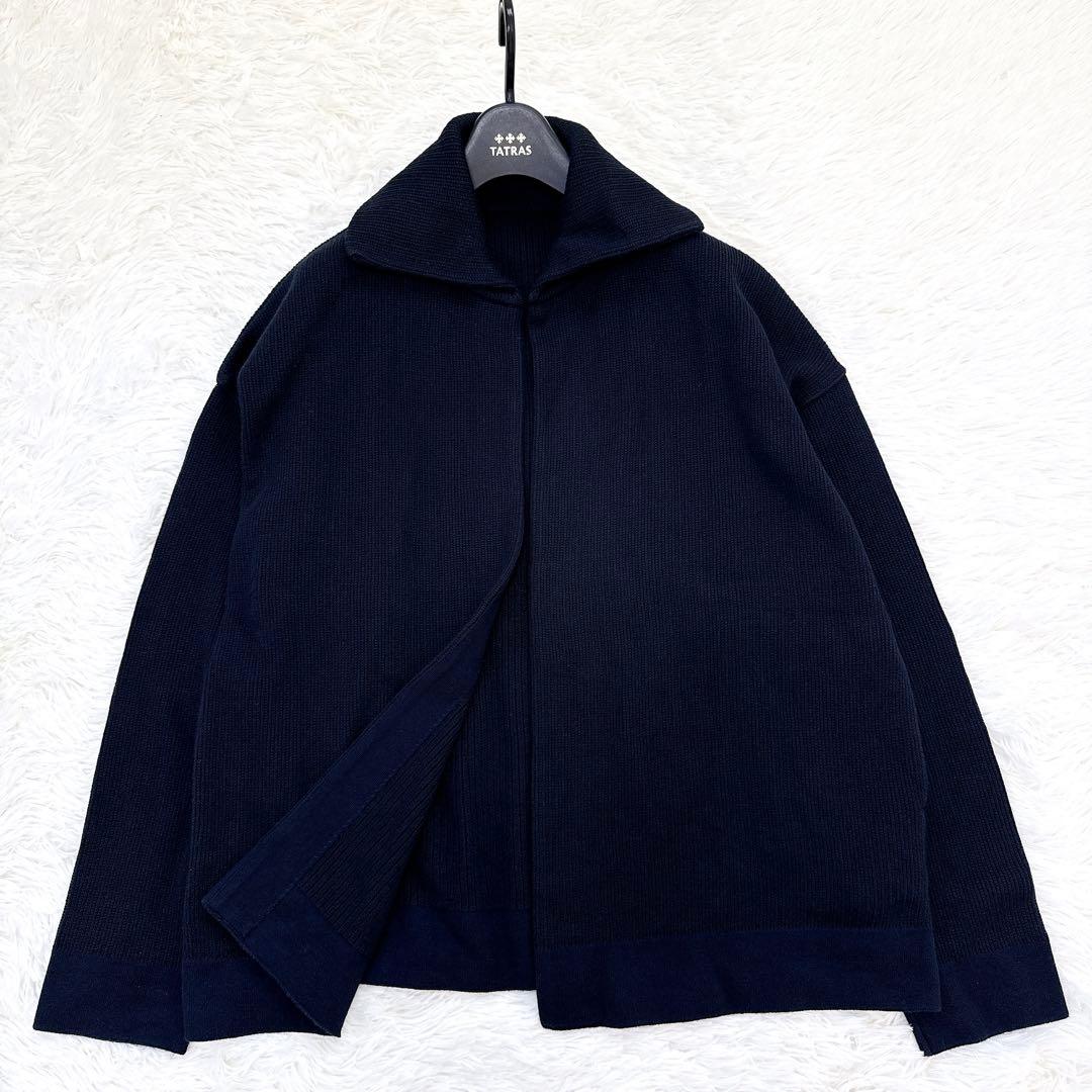 ドゥーズィエムクラス Twins ニットジャケット ネイビー　ロゴプレート　F