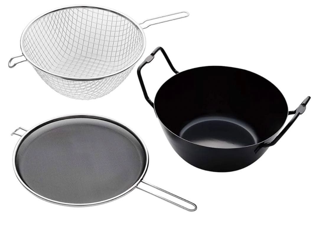 G772 ラバーゼ 燕三条 NEW 鉄 揚げ鍋 22cm セット LB-098