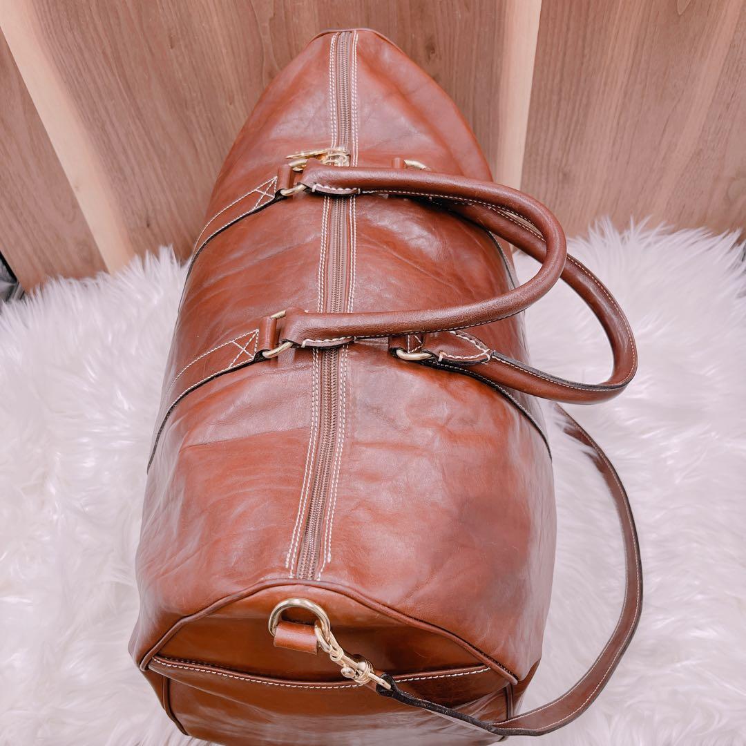 HIROFU 旅行ボストンバッグショルダーバッグ　2way レザー本革大容量