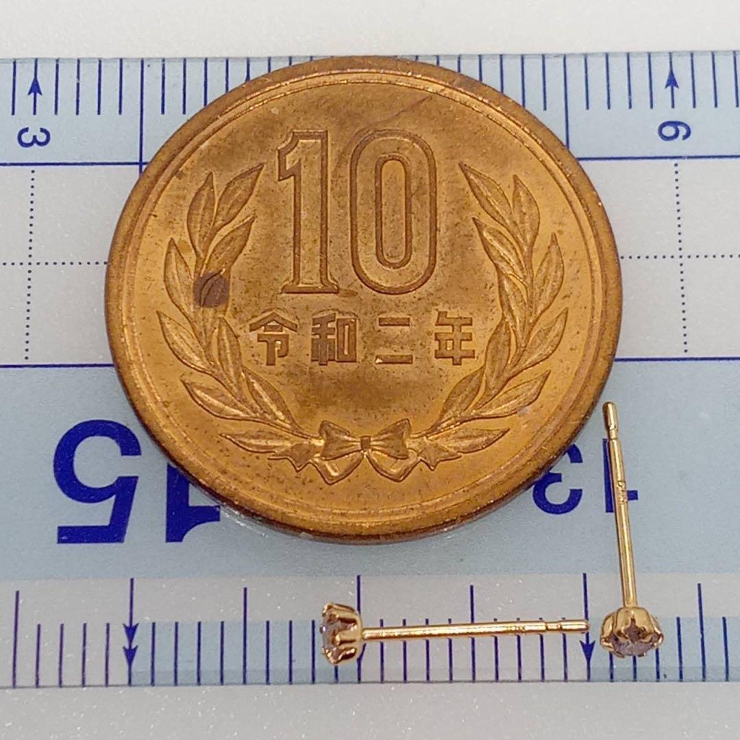 K18PG 天然ピンクダイヤモンドピアス0.05x2＝0.10ct 新品未使用品