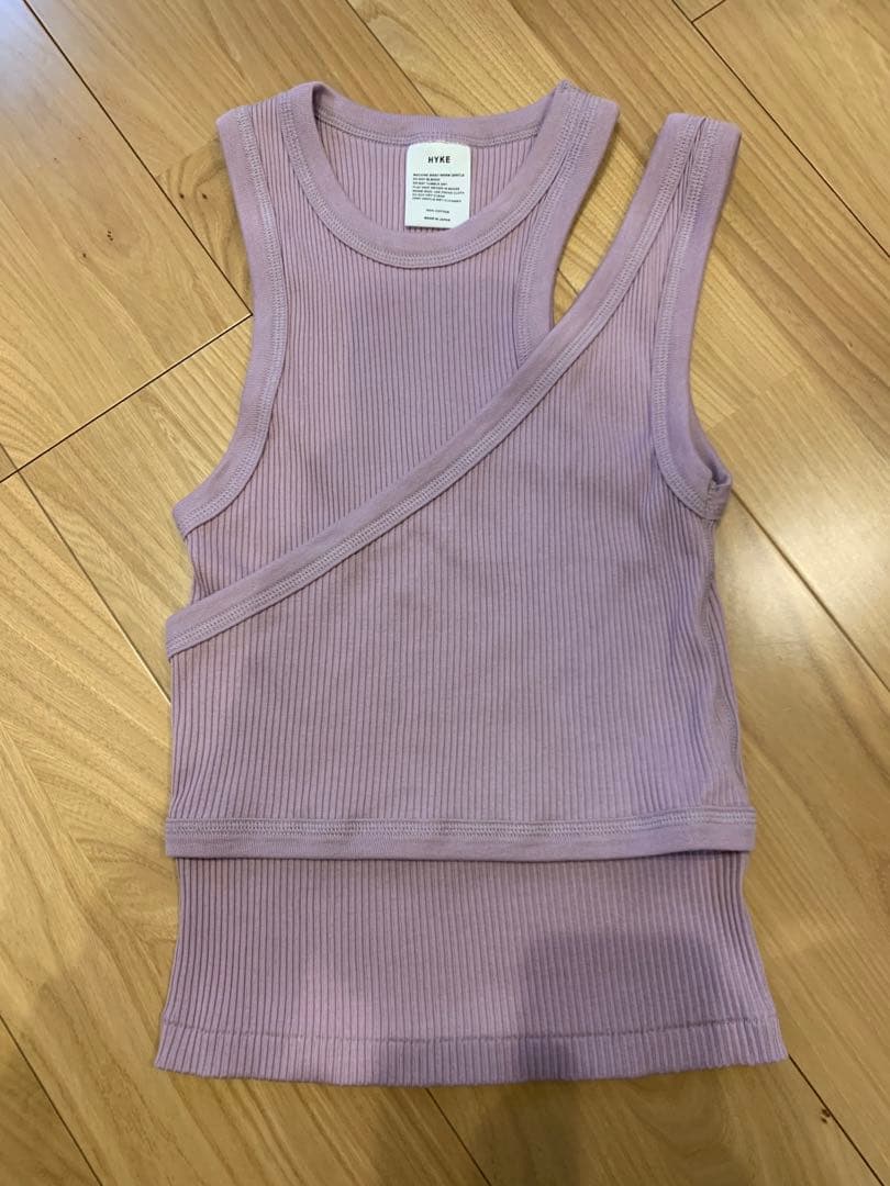 HYKE ハイクDOUBLE SHOULDER TANK TOP ライトパープル