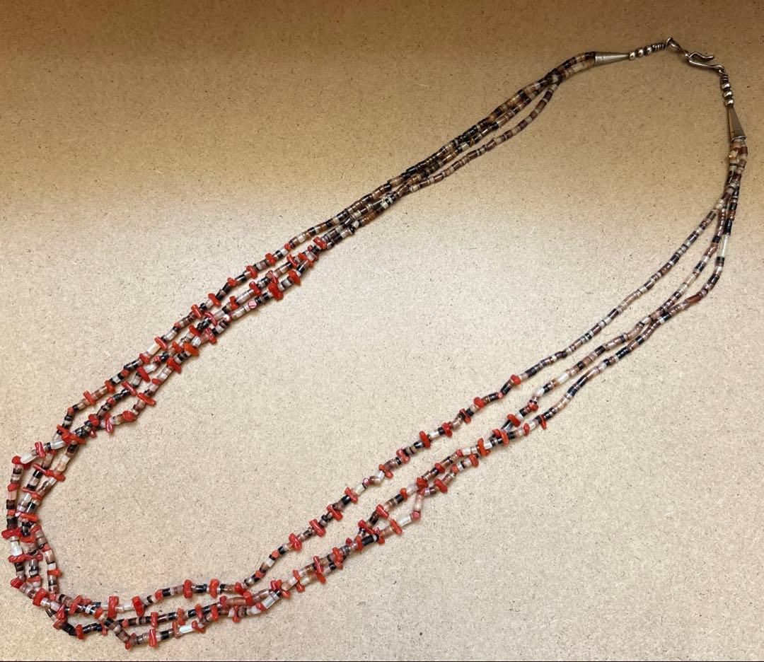 インディアンジュエリー　ネックレス サントドミンゴ　シェル　コーラル