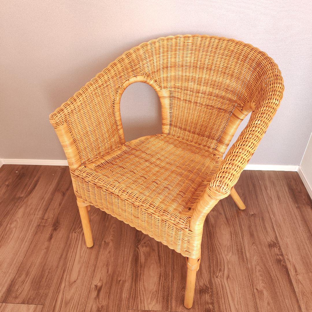 ラタン アームチェア 籐 アジアン ナチュラル
