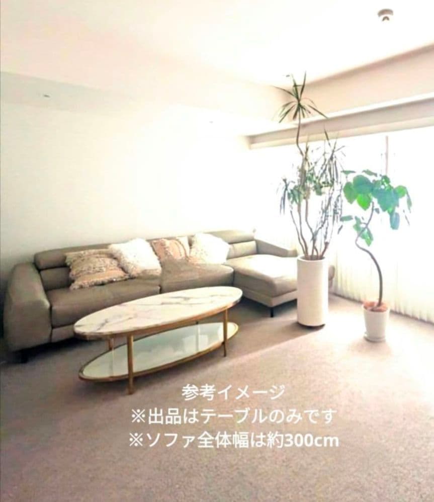 【ルシページ】鏡面大理石柄センターテーブル