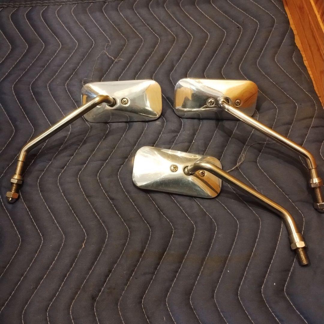 posh スクエアミラー　ポリッシュ　ステン　ハーレー