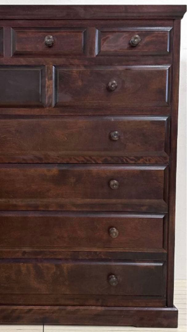 北海道民芸家具♦️最高級　北欧風　ダークブラウン収納箪笥♦️収納棚♦️補償付　送料込