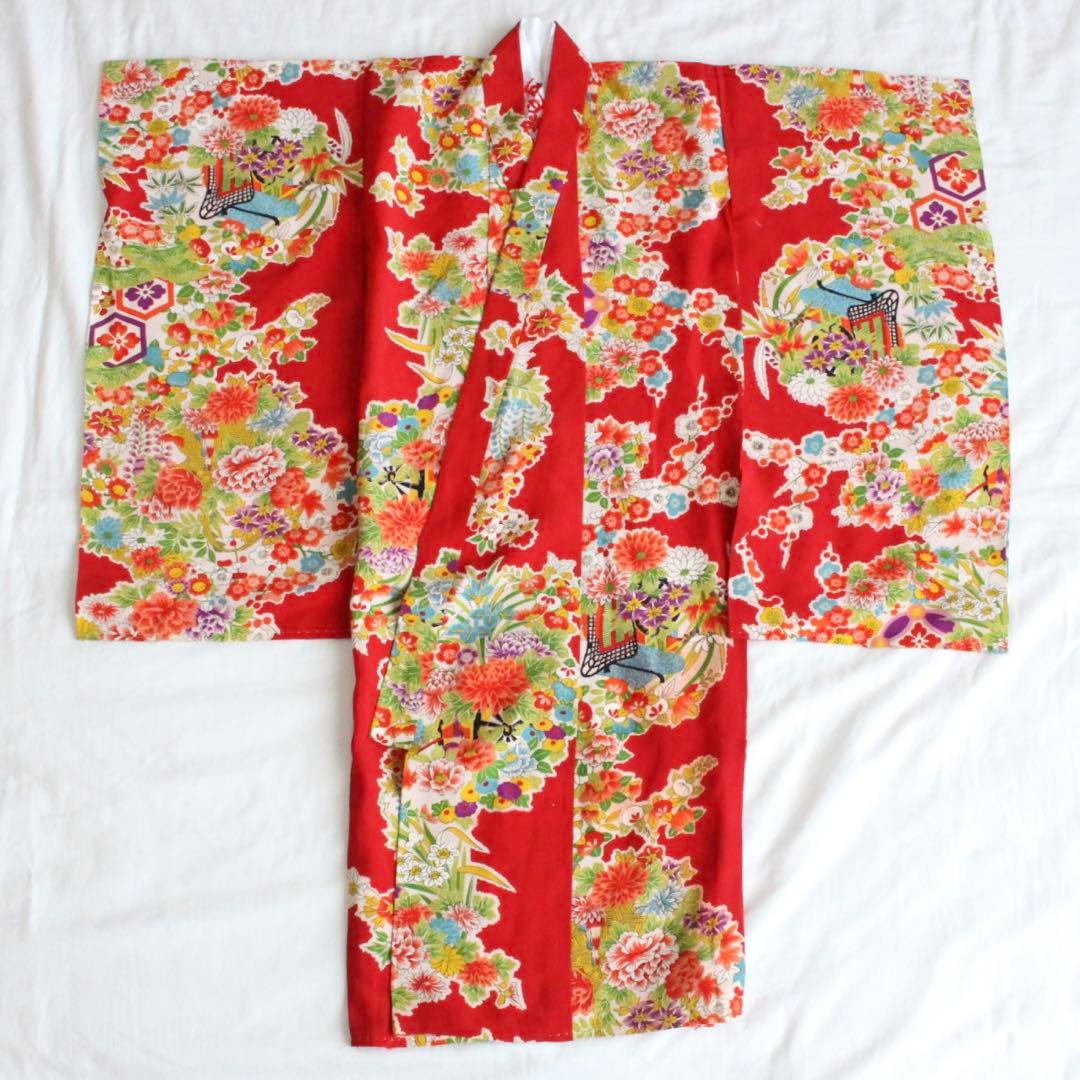七五三 3歳 女の子 子供 アンティーク 着物 被布 セット