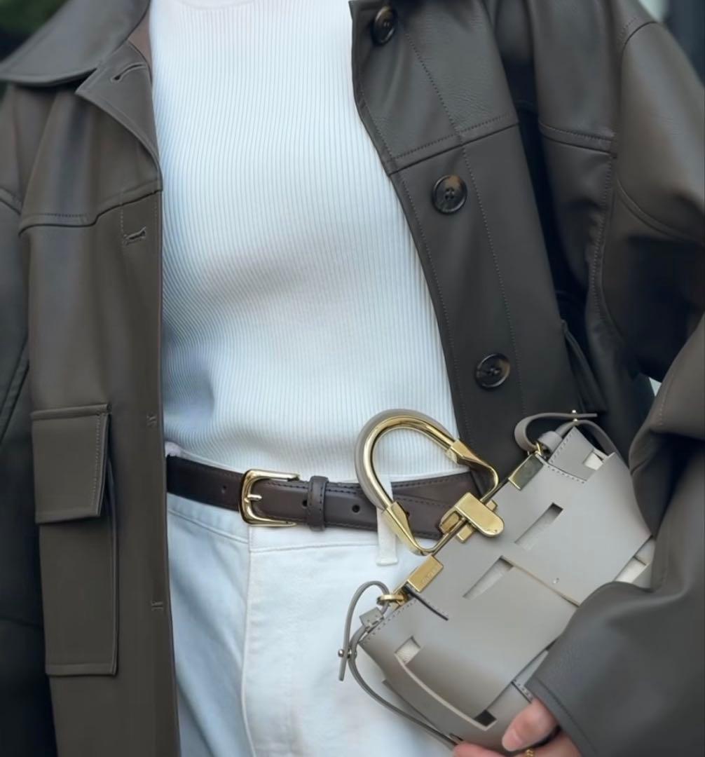 regleem エコレザーシャツジャケット ダークブラウン　リグリーム