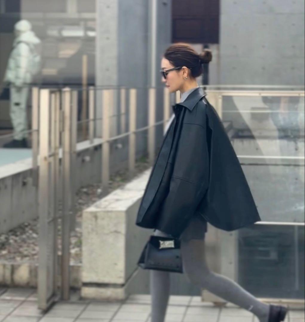 regleem エコレザーシャツジャケット ダークブラウン　リグリーム