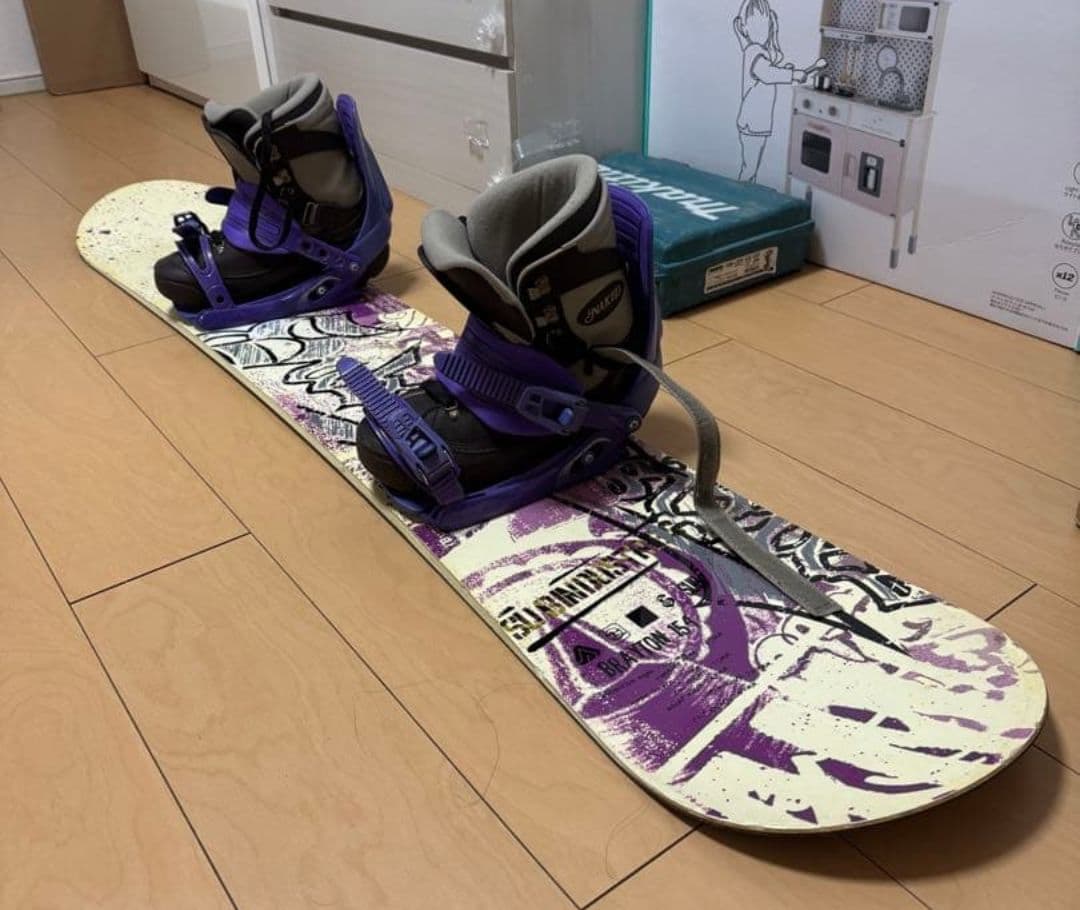 スノーボード 紫色 ビンディング付き 154cm