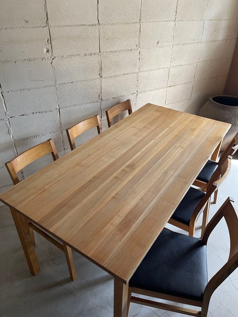 無印良品 MUJI ダイニング5点セット　タモ材　オーク無垢材　165サイズ