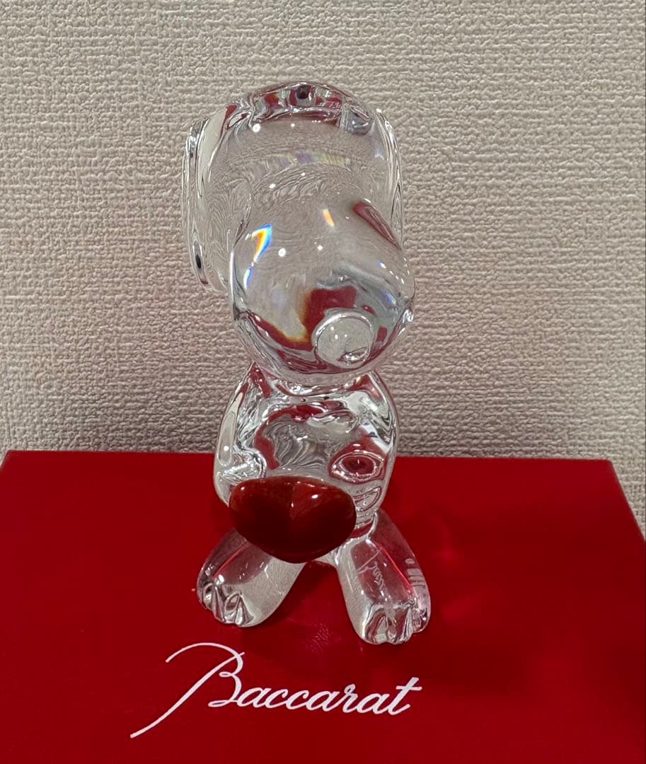 Baccarat ハート スヌーピー 置物