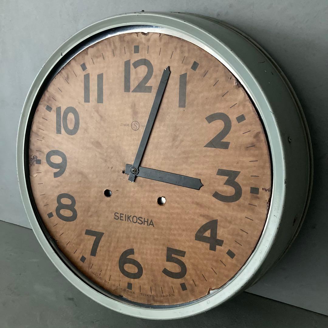 古時計 ナショナル時計にSEIKOSHA文字盤 直径41cm ヴィンテージ雑貨