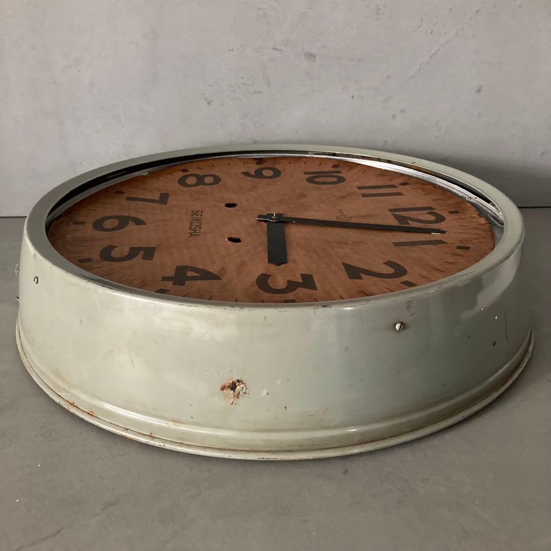 古時計 ナショナル時計にSEIKOSHA文字盤 直径41cm ヴィンテージ雑貨