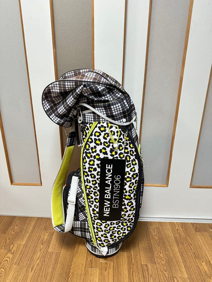 希少レアNEW BALANCE チェック柄ヒョウ柄　キャディバッグ　ゴルフ