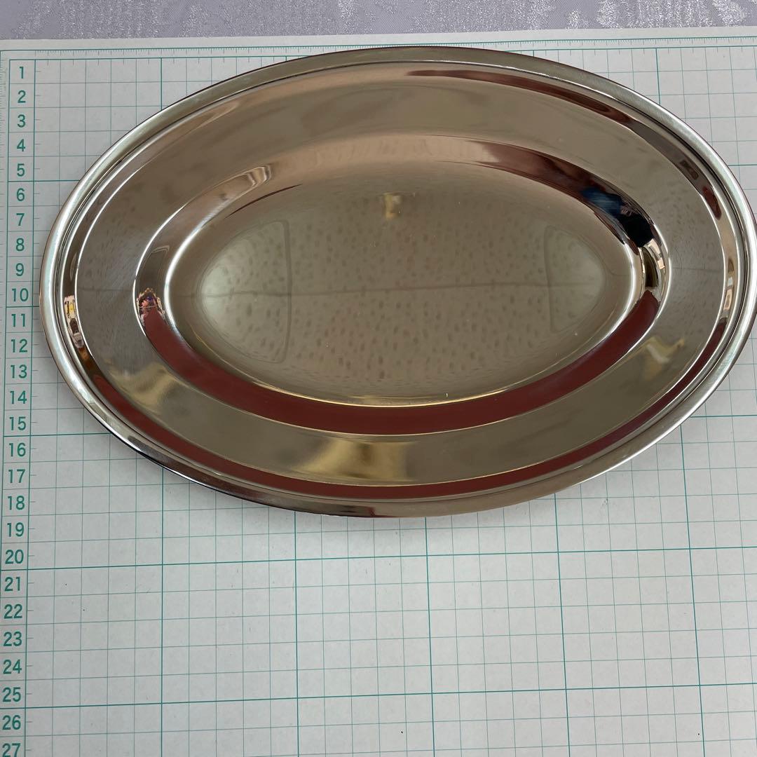 18ー8ステンレス平渕小判皿１０枚