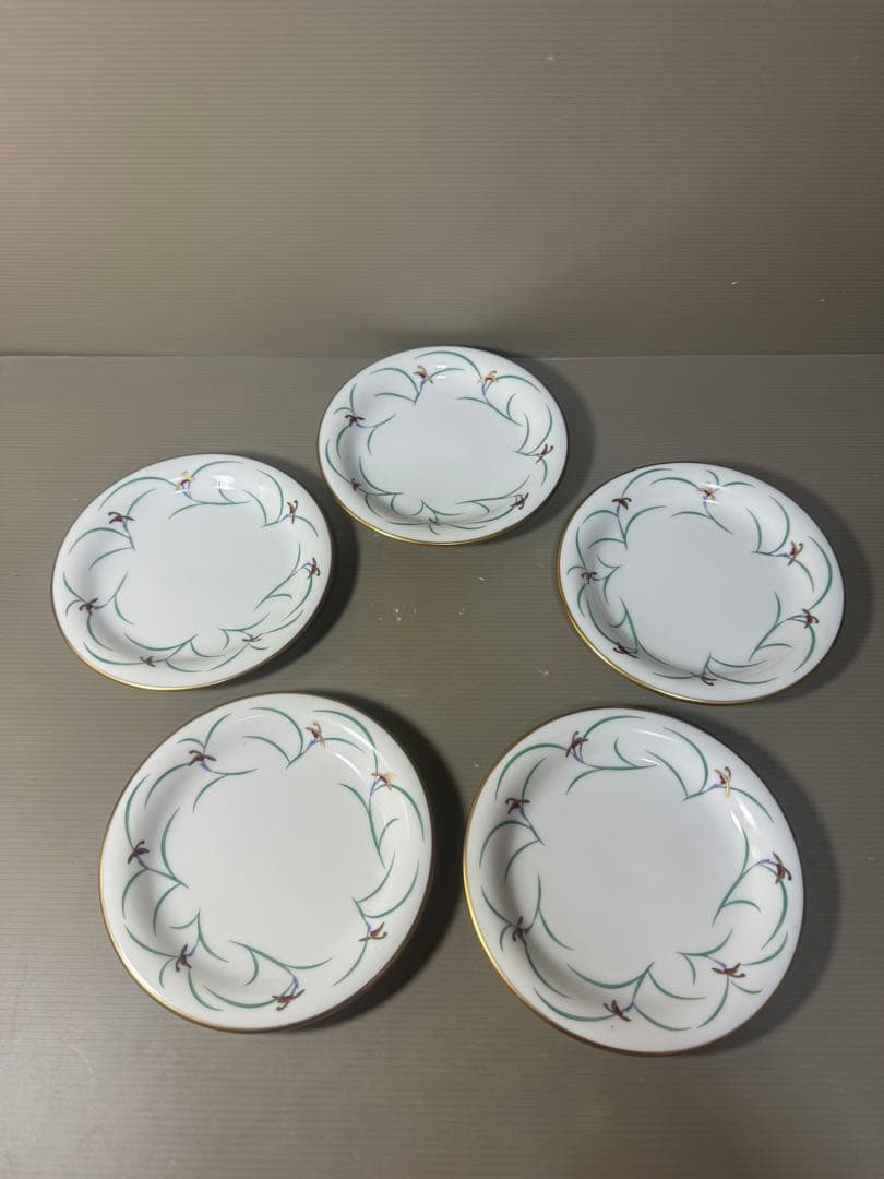 2585 香蘭社　皿　5客　金彩　未使用