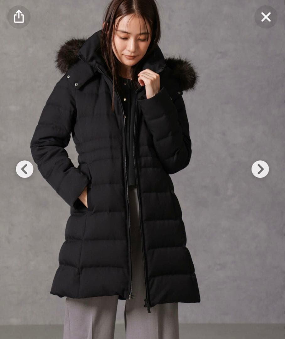 サージロングダウン　西川ダウン　ブラック　M