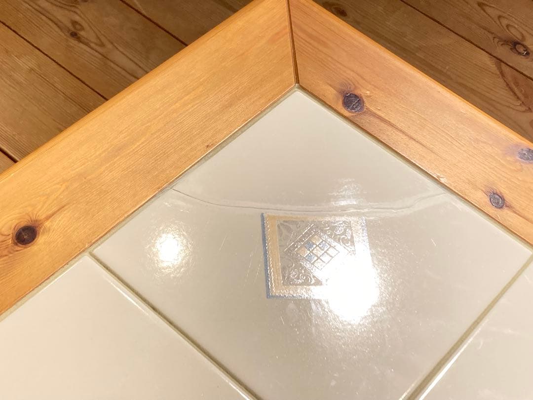 イタリア製 タイル ウッド ローテーブル コーヒーテーブル センターテーブル ナ