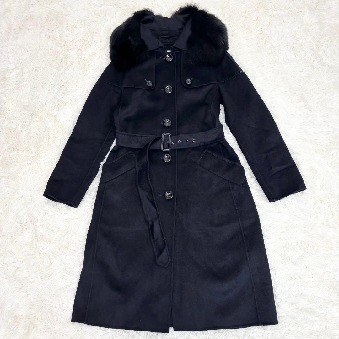 【美品】 スポーツマックス カシミヤ アンゴラ ロングコート クチートアマーノ