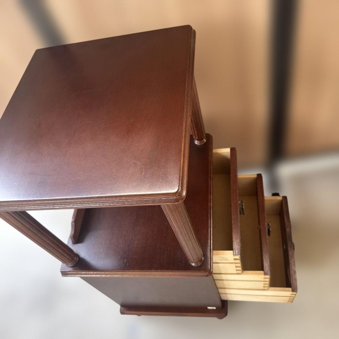 (37) AYANO CRAFT 綾野製作所 木製 キャビネット 電話台 レトロ