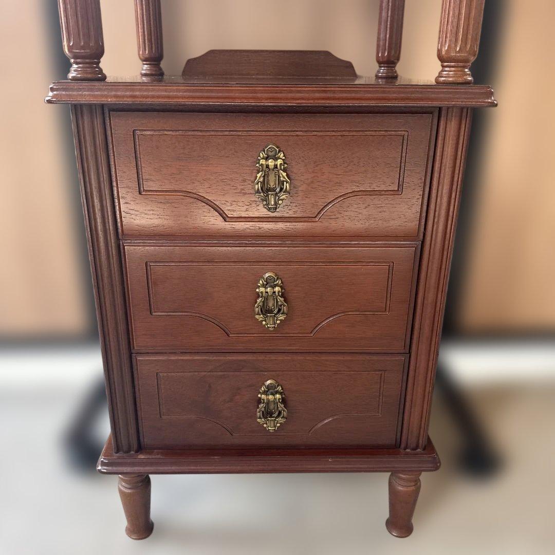 (37) AYANO CRAFT 綾野製作所 木製 キャビネット 電話台 レトロ