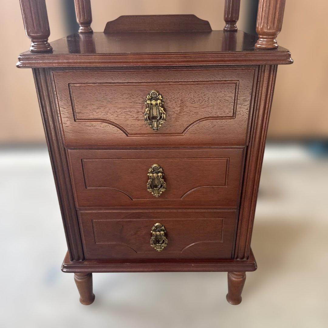 (37) AYANO CRAFT 綾野製作所 木製 キャビネット 電話台 レトロ