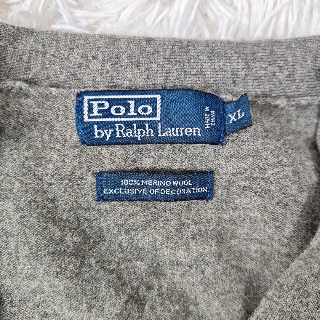 【高級】ラルフローレン メリノウール カーディガン メンズXL　肘パッチ
