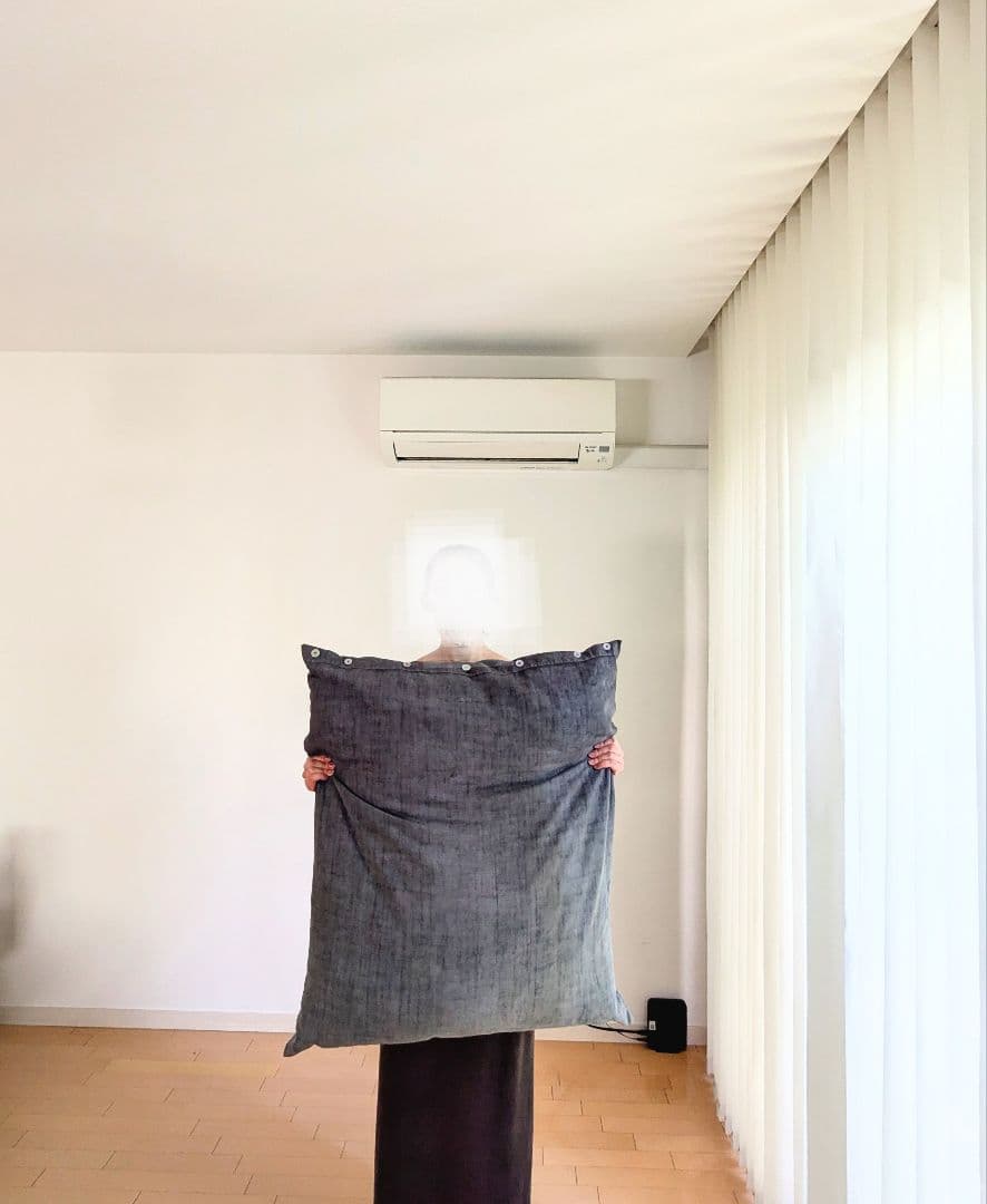フランス製　ヴィンテージ生地　大きいクッション 85cm x 70cm