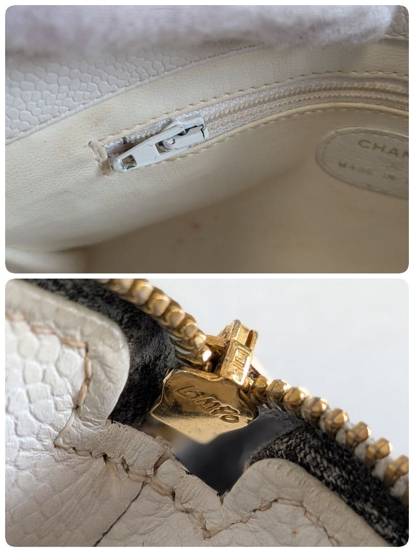 シャネル　デカココポーチ　黒　キャビアスキン　チェーンショルダー　クラッチバッグ