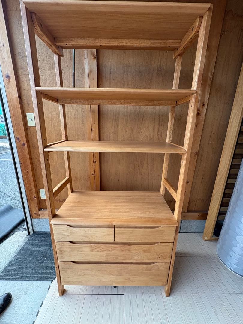 【引取or直配送】ニトリ 木製 チェストラック アルナス2 80 シェルフ