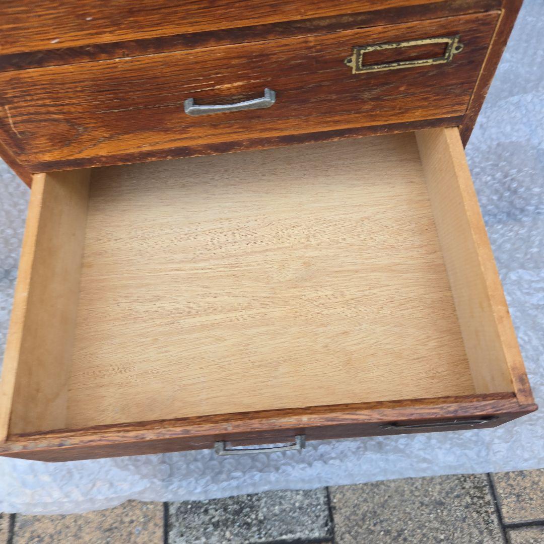 アンティーク雑貨　古道具　楢　ナラ　小引き出し　5段　木製引き出し