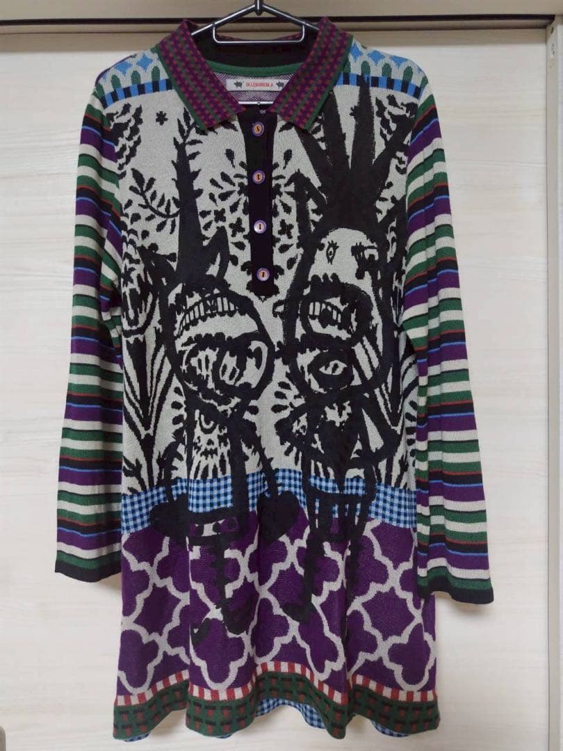 2601アルベロ◆アートプリント ニット 長袖 マルチカラー