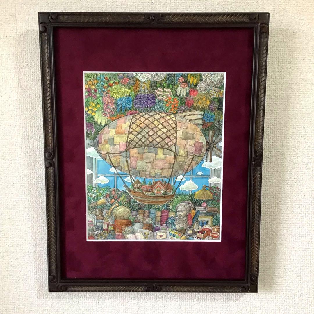 【原画】「ときめきの旅へ」ペン 水彩画