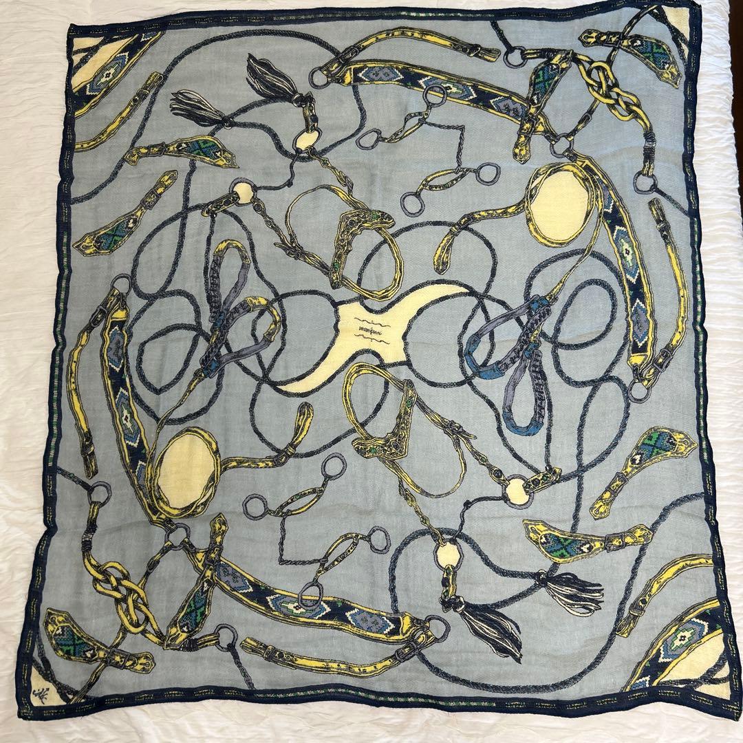 manipuri チェーンデザイン 大判ストール スカーフ　ショール