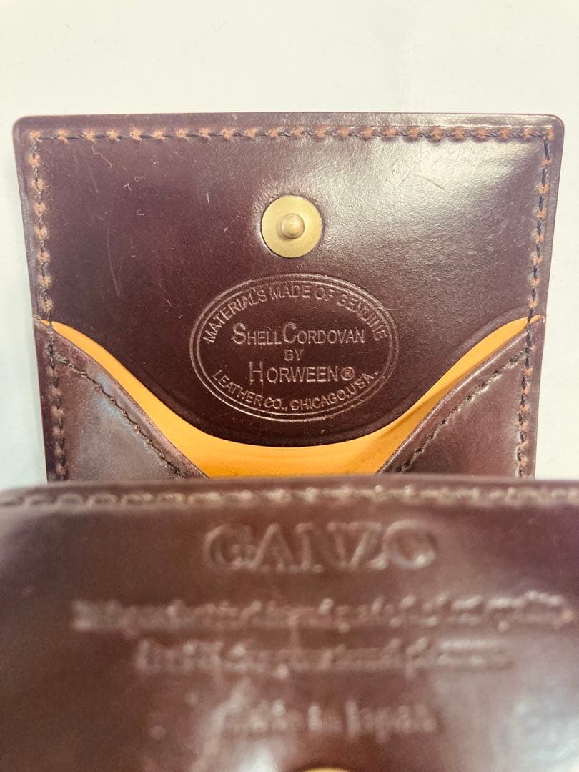 【未使用】ガンゾ ホーウィン シェルコードバン BOX 小銭入れ バーガンディ